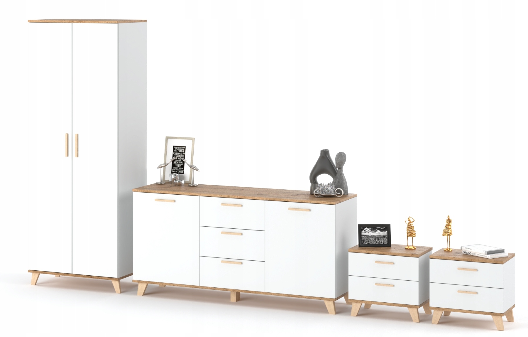 Zestaw Mebli Nordvik – Skandynawska Harmonia do Sypialni i Salonu