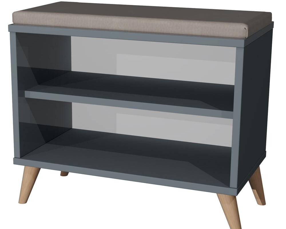 Szafka na Buty Oslo – Antracytowa Elegancja z Miękkim Siedziskiem