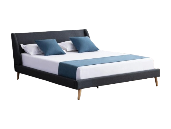 Łóżko Tapicerowane Stockholm – Grafitowa Elegancja & Skandynawski Komfort