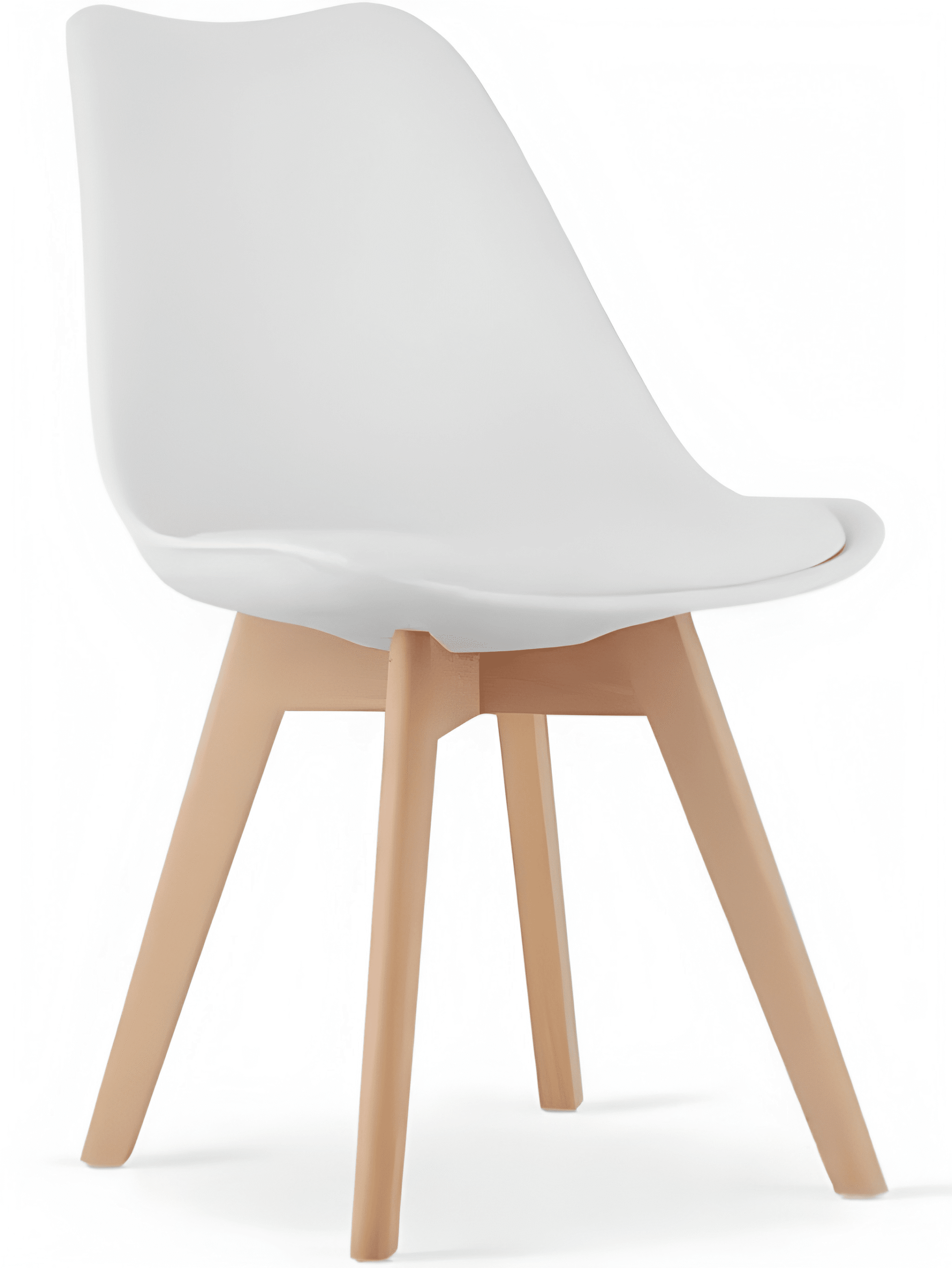 Białe Krzesło Skandynawskie Oslo – Ergonomiczne Siedzisko & Bukowe Nogi