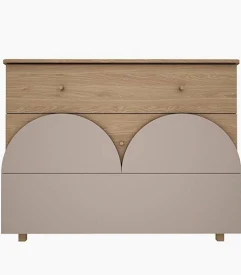 Kreatywna Komoda Dziecięca Archi – Naturalny Dąb & Pastelowe Obłości