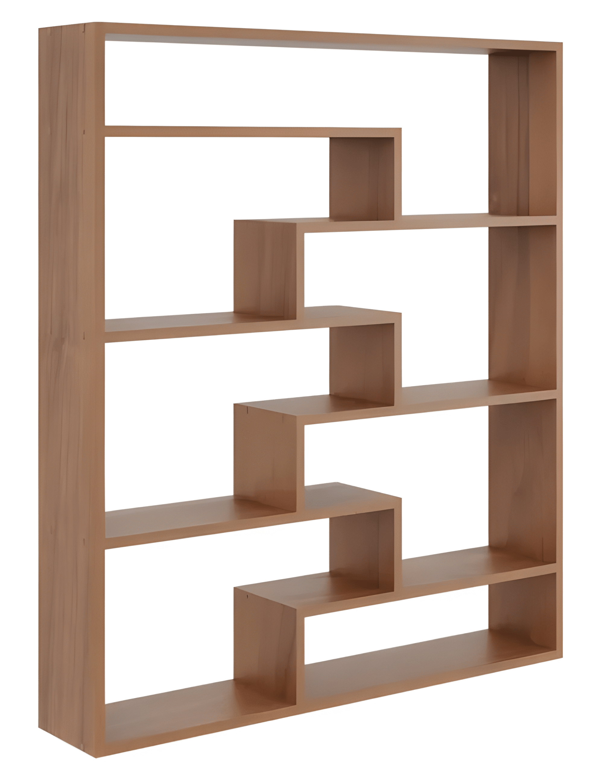 Designerski Regał Schodkowy Orzech – Nowoczesna Forma & Szlachetny Brąz