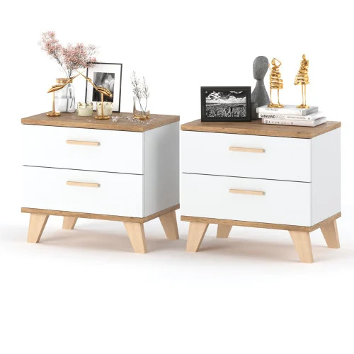 Zestaw 2 szafek nocnych Nordvik – Dąb Sonoma & Alpejska Biel