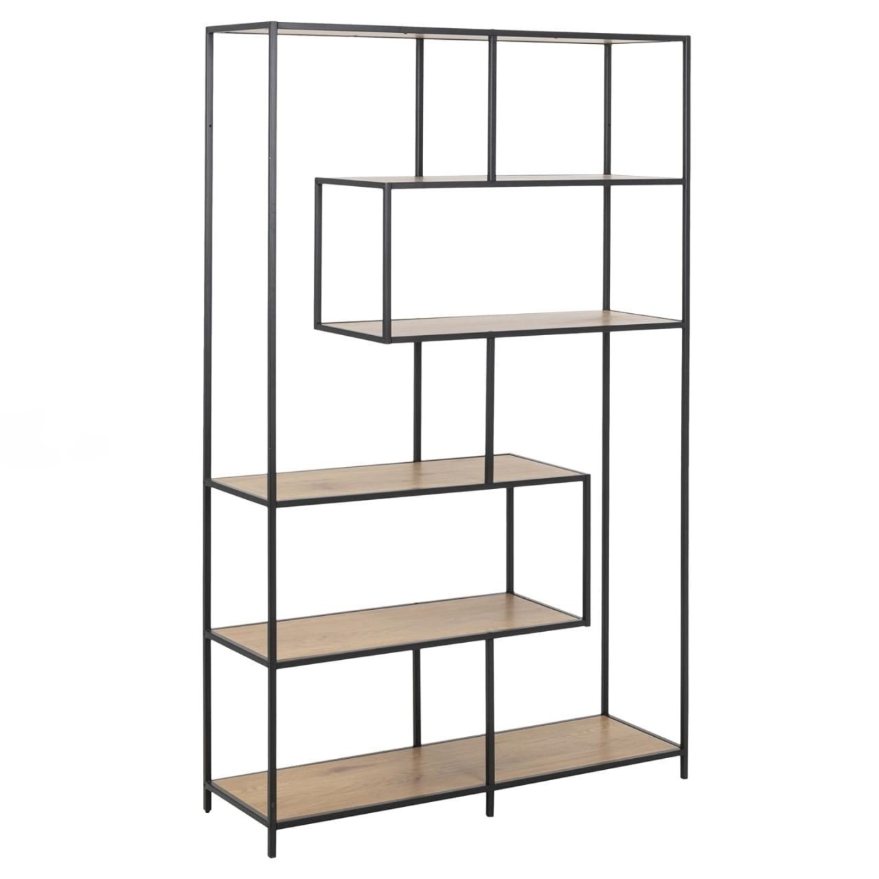 Otwarty Regał Loftowy Wild Oak – Metalowa Konstrukcja & Dziki Dąb